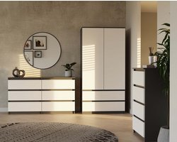 Topeshop MALWA - Kledingkast - 2 deuren - TIP-ON - Antraciet/Wit