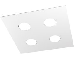 Toplight 4-lichts vierkante plafondlamp Area met GX53-fitting, witte structuur, modern design 40x40x3cm