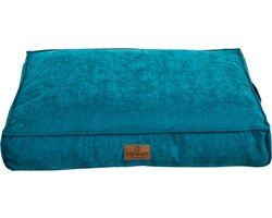 Topmast Velours Soft Serie - Hondenkussen - Turquoise - Maat M - 76 x 56 cm - Hondenbed - Hondenkussens - Honden Ligbed - Fluweel - Velvet