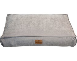 Topmast Velours Soft Serie - Hondenkussen - Zilvergrijs - Maat M - 76 x 56 cm - Hondenbed - Hondenkussens - Honden Ligbed - Fluweel - Velvet