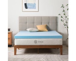 Topmatras 140x200cm - Verkoelende Gel & Traagschuim - Matras Oplegger - Groen