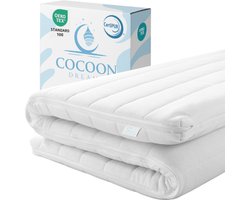 Topmatras - 90x200 - Topper HR Koudschuim - 9cm - Afritsbaar Wasbaar Tijk - Orthopedisch - Anti-allergisch - Medium hardheid - Hybrid - Topdekmatras - Topper Hotel XL - Anti Bacterieel - CertiPUR® en Okoetex gecertificeerd