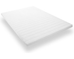 Topmatras 90x200 - Topper Koudschuim - Matrastopper voor elk type matras - Orthopedisch Topdekmatras - Hoogte 12 cm - Anti-allergisch - Afritsbaar en wasbaar - Medium hardheid
