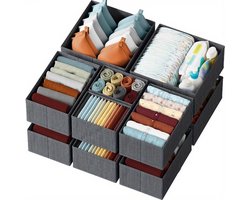 Topmelon Kast Organizer - Kast Verdeler - Opbergmand - Opbergbox - Voor Kleding/Ondergoed/Badkamer -Donkergrijs