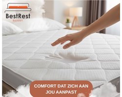 Topper 140x200 - CloudComfort - Traagschuim - Nasa Topdekmatras - 3D Ventilatieband volledig rondom Topper - Anti-allergisch - Afritsbaar/Wasbaar Hoes - Extra Dik Topmatras - Matrastopper - Zacht - Bestrest Bedden®