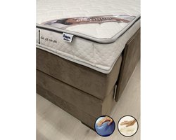 Topper 2-zijdig  140x200 - Platinum - 12 cm dik - Bamboo Hoes - HR55 Koudschuim & Nasa Traagschuim - Topdekmatras
