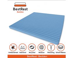 Topper Matras - 180x200 - 12cm dik - Hotel XXL- Nasa Traagschuim - Afritsbaar - wasbaar - 3D Ventilatieband - Drukverlagend - Topmatras - Topdekmatras