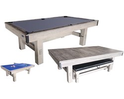 TopTable Dinner Wood Pooltafel 7ft - met bank - 2-delig Leisteen