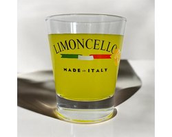 Torboli Limoncello Likeurglazen Set van 6 – Met Italiaanse Vlag en Citroen, Inclusief "Limoncello Made in Italy" - - shotglaasjes