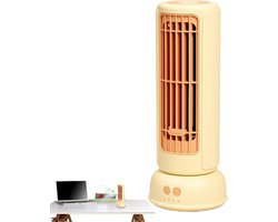 Toren Ventilator - Vloerventilator Krachtige Ventilator - Ruimte Verkoelen - Brede Oscillatiehoek - 26.3 x 10.3 x 26.3 cm - Geel
