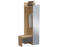 Torino garderobe opstelling 3 haken eik decor.