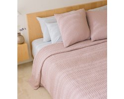 Torres Novas 1845 Textiel Beddensprei Wafel Oudroze - 280 x 260 cm - Katoen