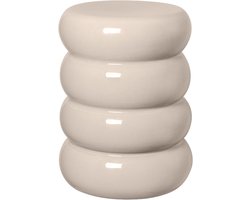 Toru Bijzettafel Lily White Rond | Wit / Ivoor | Polystone