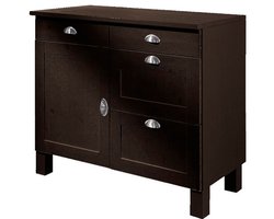 Toscana-Kast - 1-Deur 4-Laden - Bruin Grenen