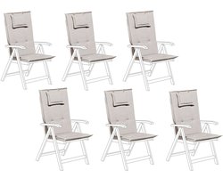 TOSCANA - Tuinkussen set van 6 - Taupe - 50 x 70 cm - Polyester