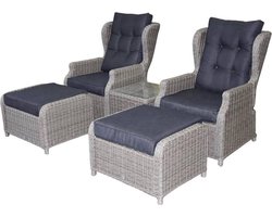Toscane XL lounge balkonset verstelbaar 5-delig grijs
