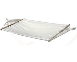 Tot 150kg: 2-Persoons Hangmat met Spreidstok - 200x120 Dubbele Katoenen Tuin Hangmat zonder Frame