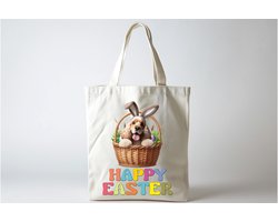 Tote Bag Cocker Spaniel Happy Easter - FeelGood - GoodVibes - VibesOnly - cute - Gift - Cadeau - couples - inlove - koppels - stelletje - Hond - Dog - Paasei