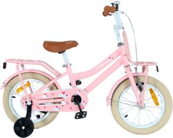 TOTSY Meisjesfiets 14 inch – met rekje - Kinderfiets – 3, 4 & 5 jaar – Roze – 14 inch Fiets – Inclusief Zijwieltjes