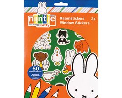 Totum Nijntje - Verplaatsbare raamstickers - 4 vellen met speelachtergrond