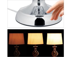 touch lamp - 43,5 x 25 cm - modern - tafellamp - 3 standen dimbaar - E14 - zilver-wit