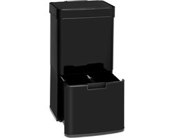 Touchless Black Stainless Steel afvalbak sensor 72L zwart