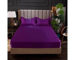 TOUFA Bedlaken Satijn Zijde Hoeslaken Effen Kleur Matras Cover Elastische Band Bed Sheet Beddengoed Set