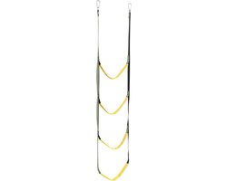 Touwladder - Zachte Ladder - Ladder voor Rubberboot - met 4 Treden - Zwemtrap boot - 111x32cm - boottrap accessoires - Klimladder - Klimtouw - Speeltoestel ladder - Opvouwbare Hangende Ladder - hulp bij het instappen - nood touwladder