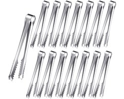 TOVBMUP 15-pack - Metalen ijstangen - Serveertangen - IJstangenset - Saladetangen - Gebaktangen - Snoeptangen - Koken - Serveren - Geschikt voor bruiloften, bars, feesten, buffetten