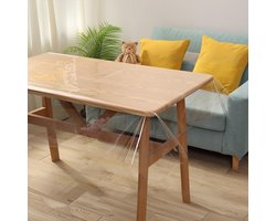 TOVBMUP 152x213cm Transparant tafelkleed - Wasbaar tafelkleed - Tafelkleedhoes - Waterdicht - PVC - Wasbaar - Geschikt voor picknicks, feesten en barbecues - Transparant