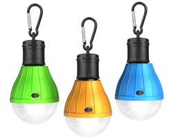 TOVBMUP 3-pack - Kampeerlamp - LED-kampeerlamp - Tentlamp - Zaklamp - Karabijnhaak - Noodverlichting - Waterdichte kampeerlamp voor avontuur, vissen en stroomuitval