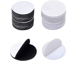 Tovbmup 30 stuks - Vaste stickers - Antislip stickers - Rond - Zelfklevende schraper stickers - Geschikt voor papier, bank, leer, tassen - 50mm*50mm - Zwart en wit