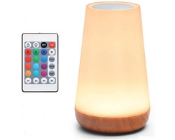 Tovbmup Bedlamp - Nachtlampje - Touch Dimming - 13 Kleuren - LED Tafellamp - USB Oplaadbaar - Afstandsbediening - Timer - Perfect voor Slaapkamers en Woonkamers