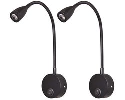 TOVBMUP LED leeslamp - Leeslamp naast het bed - Nachtlampje - Warm wit licht - 2 stuks