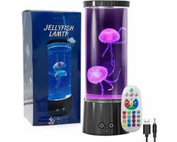 TOVBMUP Nachtlampje - LED - Kwallenlamp - 16 kleuren - Lavalamp - Aquariumnachtlampje - Kwallen LED-lavalamp - Cadeau met afstandsbediening - Verjaardagscadeau voor dames Heren - Ontspanningsdecoratie