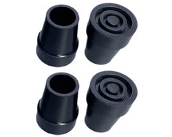Tovbmup Wandelstok rubberen bumper - Antislip rubberen punt - Vervangende wandelstok rubberen punt - Wandelstok accessoire - 19 mm - Voor krukken, wandelstokken, trekkingstokken - 4 stuks