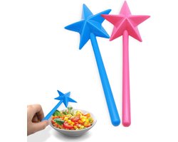 Toverstaf Zout en Peperstrooier Set met Gaten - Tafeldecoratie voor Thuiskeuken - Roze en Blauw .