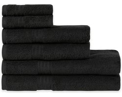 Towel set, 100% organic cotton, bath towels, soft and highly absorbent, quick drying, 2 bath towels, 2 hand towels, charcoal black