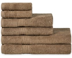 Towel set made of 100% organic cotton, high quality, soft and highly absorbent, quick drying, (2 bath towels, 2 guest towels, Cone Brown)