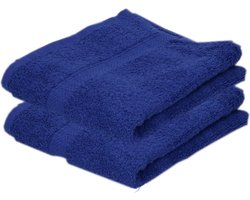 Towelcity Luxe badhanddoek - 2x - blauw - 50 x 90 cm - 550 grams - Badkamer textiel - Katoen