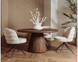 Tower Living - Asti eettafel - ø130 cm - bruin