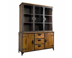 Tower Living - Basto vitrinekast - 160 cm - bruin