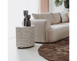 Tower Living Bijzettafel Brendola - Achthoek Wit/Zwart Bone inlay - 45x45x55cm