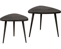 Tower Living bijzettafel set van 2 Viola black mangohout