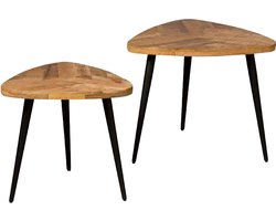 Tower Living bijzettafel set van 2 Viola nature mangohout