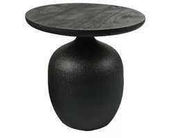 Tower Living bijzettafel Vigo 45x45x43 cm mangohout zwart