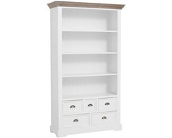 Tower Living Boekenkast Fleur - Wit Hout - 111x40x191cm
