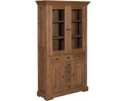 Tower Living Bologna Vitrinekast teakhout 115x40x195 cm - Naturel