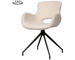 Tower Living Campo Armstoel - fabric Teddy MJ81 White (draaibaar)
