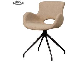 Tower Living Campo Armstoel - fabric Teddy MJ83 Light brown (draaibaar)